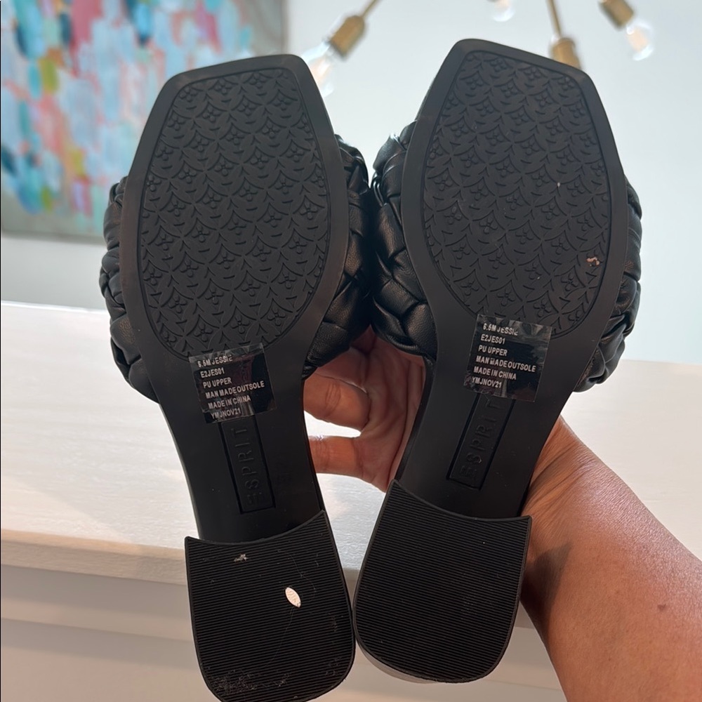 Esprit Black Braided Block Heels - Picture 4 of 4